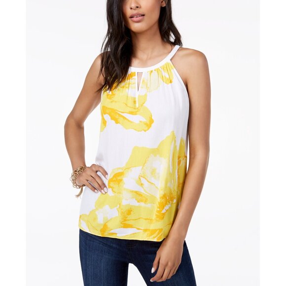 INC International Concepts Womens Sleeveless Printed Top, Placed Botanical - Picture 1 of 6
